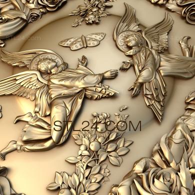 Art pano (Angels and butterflies in a rose frame, PH_0019) 3D models for cnc